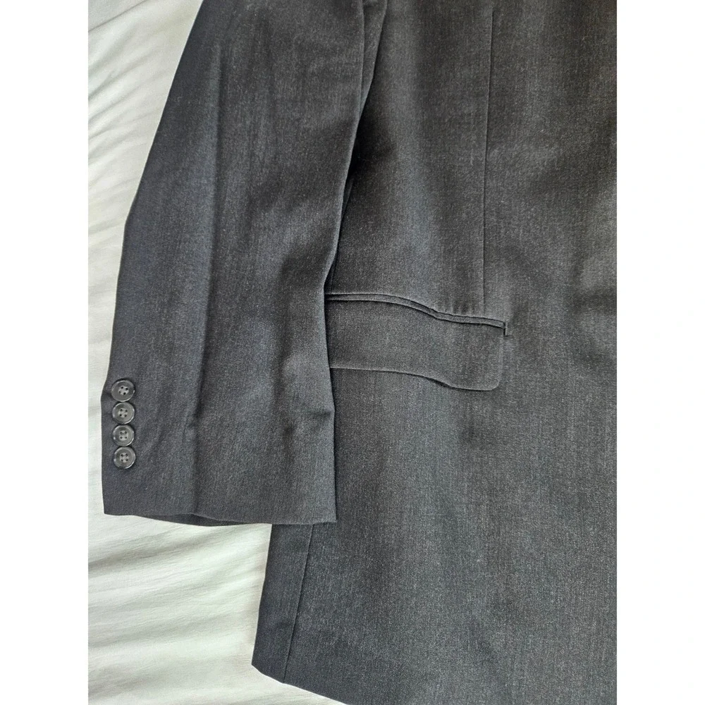 Calvin Klein‎ Mens 48R Blazer Charcoal Gray 100% Wool 2 Button Suit Jacket 48 R